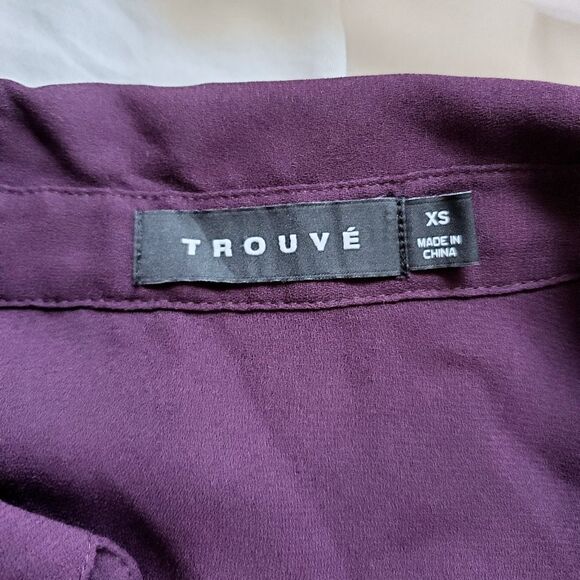 Trouve Purple Long Sleeve Blouse Size XS - Picture 3 of 3